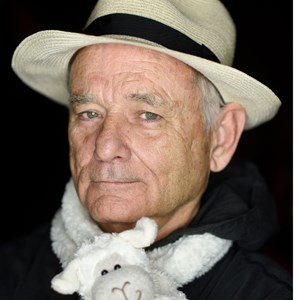 Bill Murray and Lambie, his lamb scarf