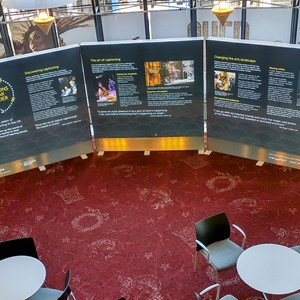 Stagetext exhibit in Festival Theatre foyer